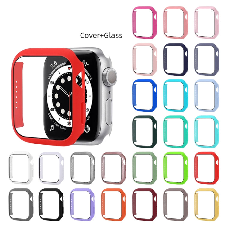 Shockproof PC Protective Case with Tempered Glass Film, For Apple Watch Series 9 / 8 / 7 41mm, For Apple Watch Series 9 / 8 / 7 45mm, For Apple Watch Series 8 / 7 41mm
