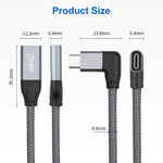 100W USB-C / Type-C Elbow Male to USB-C / Type-C Female Full-function Data Extension Cable, 0.2m, 0.5m, 1m, 1.5m