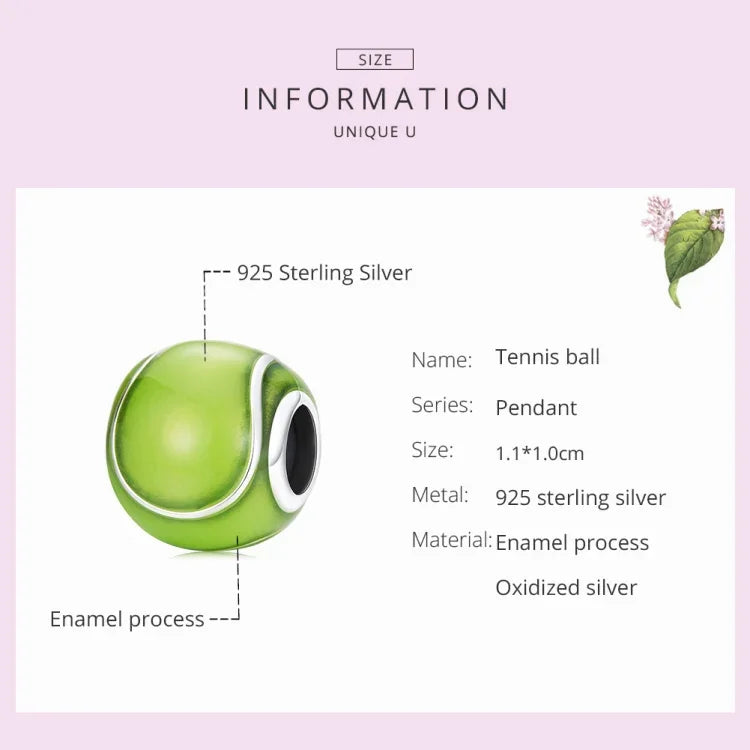 S925 Sterling Silver Green Tennis Beads DIY Bracelet Necklace Accessories, Green Tennis