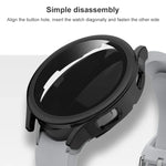 Electroplated PC + Tempered Glass Film Integrated Protective Case, For Samsung Galaxy Watch4 40mm, For Samsung Galaxy Watch4 44mm