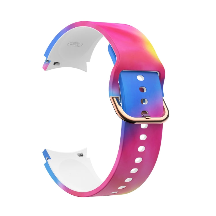 For Samsung Galaxy Watch4 / Watch4 Classic Silicone Printing Replacement Strap Watchband, Tie Dye, Rainbow, Color Skull, Grey Flowers, Sunflower, Cat Paw, Candy