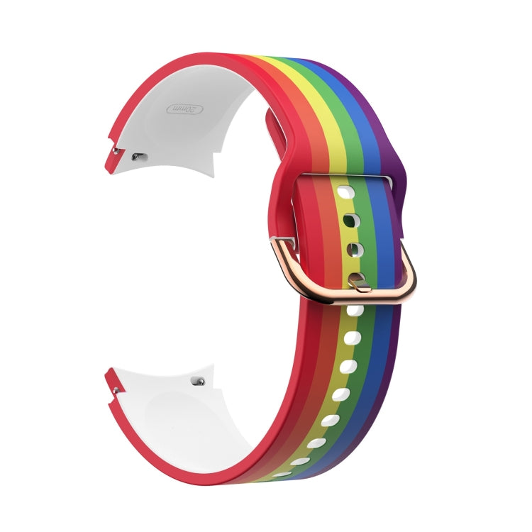 For Samsung Galaxy Watch4 / Watch4 Classic Silicone Printing Replacement Strap Watchband, Tie Dye, Rainbow, Color Skull, Grey Flowers, Sunflower, Cat Paw, Candy