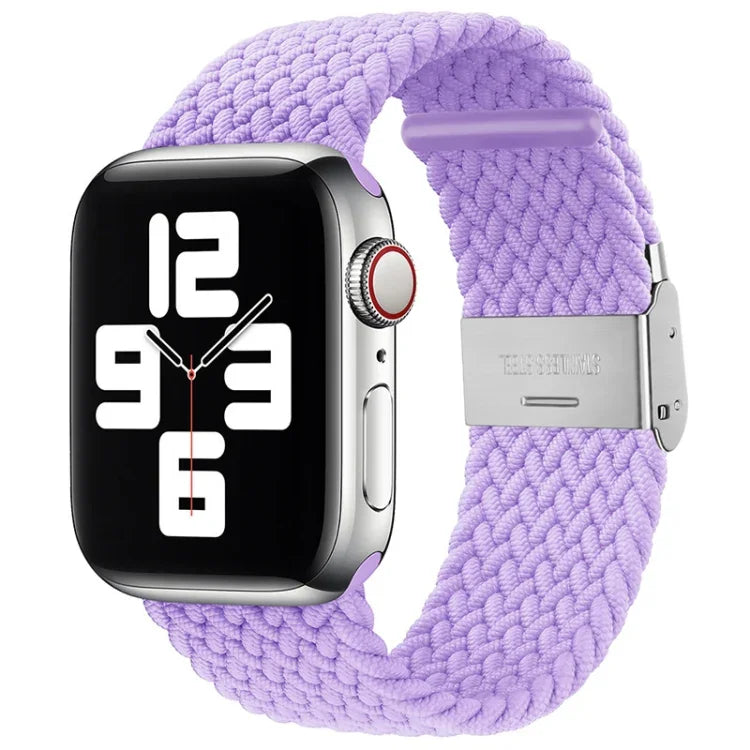 Nylon Braid One Buckle Replacement Watchband For Apple Watch Series, 7 41mm / 6&SE&5&4 40mm / 3&2&1 38mm