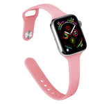 Slimming Silicone Replacement Watchband For Apple Watch Series, 7 45mm / 6&SE&5&4 44mm / 3&2&1 42mm
