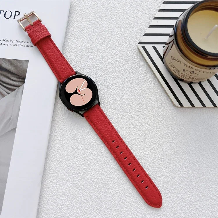 Lychee Texture Leather Strap Watchband, For Samsung Galaxy Watch4 40mm / 44mm