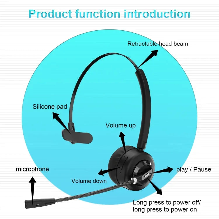 Anivia A8 Bluetooth Telephone Headset with Noise-cancelling Microphone