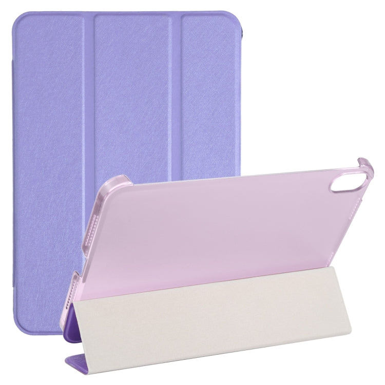 Silk Texture Three-fold Horizontal Flip Leather Tablet Case with Holder, For iPad mini 2024 / mini 6