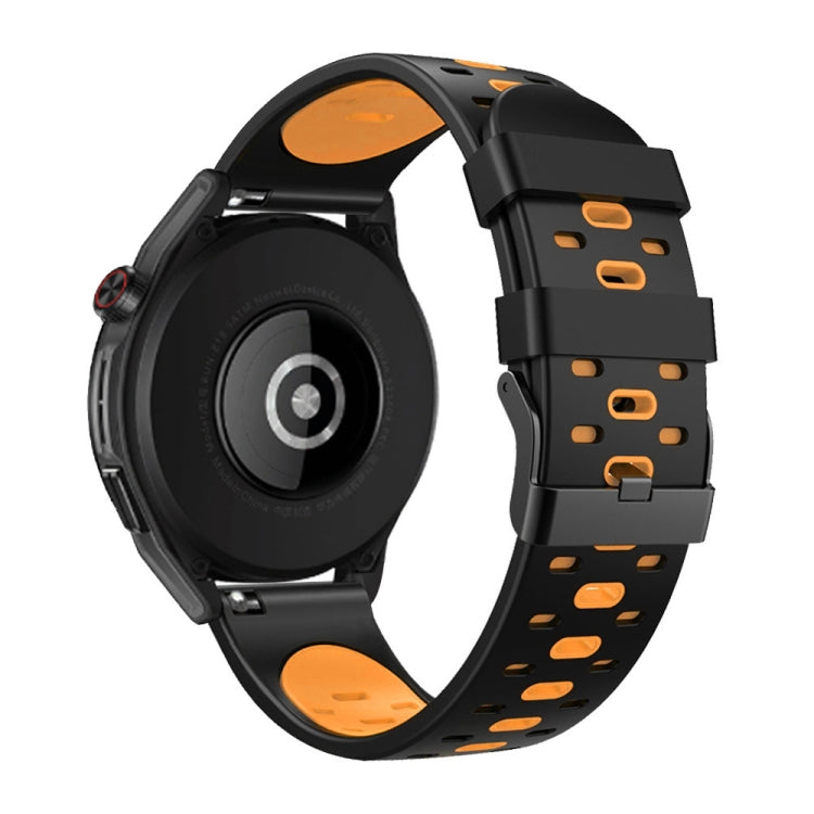 22mm Three Rows Holes Two-color Silicone Strap Watchband, For Huawei Watch GT 3