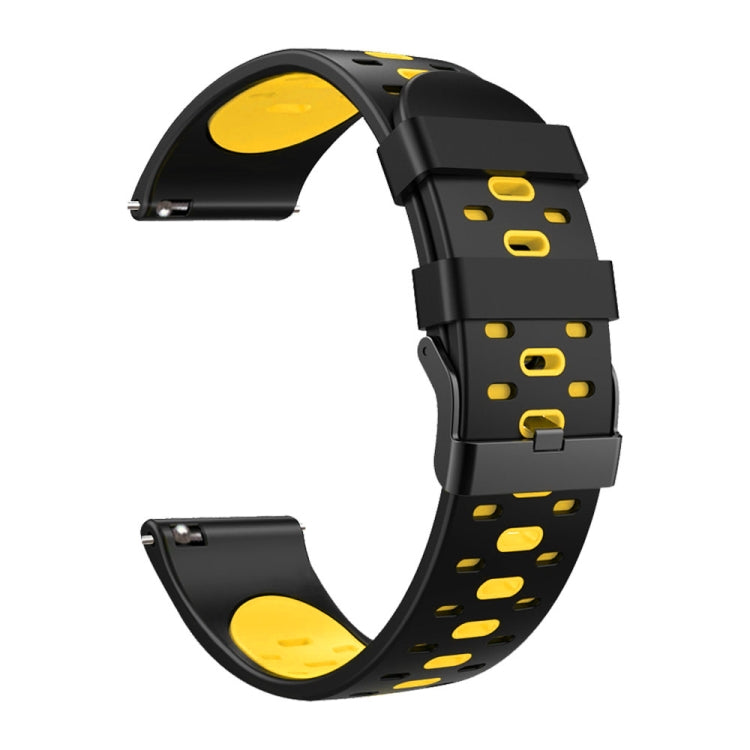 22mm Three Rows Holes Two-color Silicone Strap Watchband, For Huawei Watch GT 3
