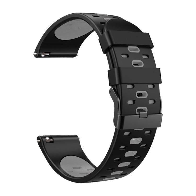 22mm Three Rows Holes Two-color Silicone Strap Watchband, For Huawei Watch GT 3