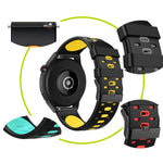22mm Three Rows Holes Two-color Silicone Strap Watchband, For Huawei Watch GT 3
