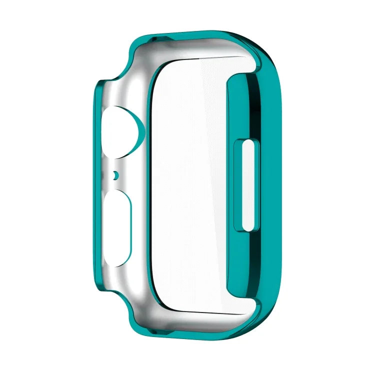 Electroplating Shockproof PC Protective Case with Tempered Glass Film, For Apple Watch Series 9 / 8 / 7 41mm, For Apple Watch Series 9 / 8 / 7 45mm