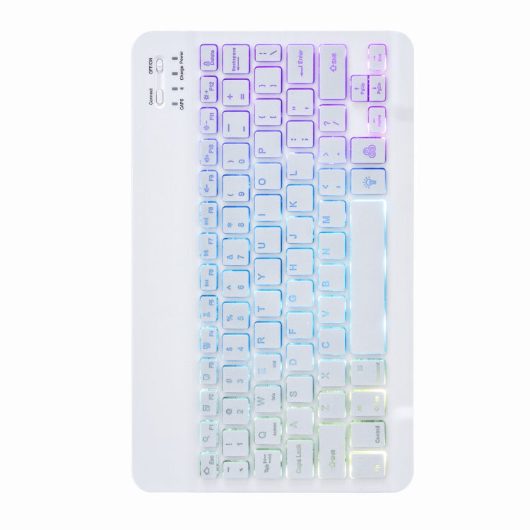 H-102S3 Tri-color Backlight Bluetooth Keyboard Leather Case with Rear Three-fold Holder, For iPad 10.2 2020 & 2019 / Pro 10.5 inch, For iPad 9.7 2018 & 2017