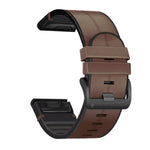 Silicone + Leather Quick Release Watchband, For Garmin Fenix 7, For Garmin Fenix 7X