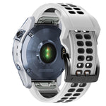 Dual Row Holes Two-color Silicone Watchband, 22mm, 26mm