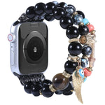 Beaded Crown Anchor Watchband For Apple Watch Series, 7 41mm / 6&SE&5&4 40mm / 3&2&1 38mm