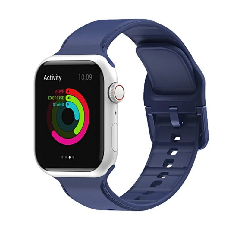 Silicone Stitching Watchband For Apple Watch Series, 7 41mm / 6&SE&5&4 40mm / 3&2&1 38mm, 7 45mm / 6&SE&5&4 44mm / 3&2&1 42mm