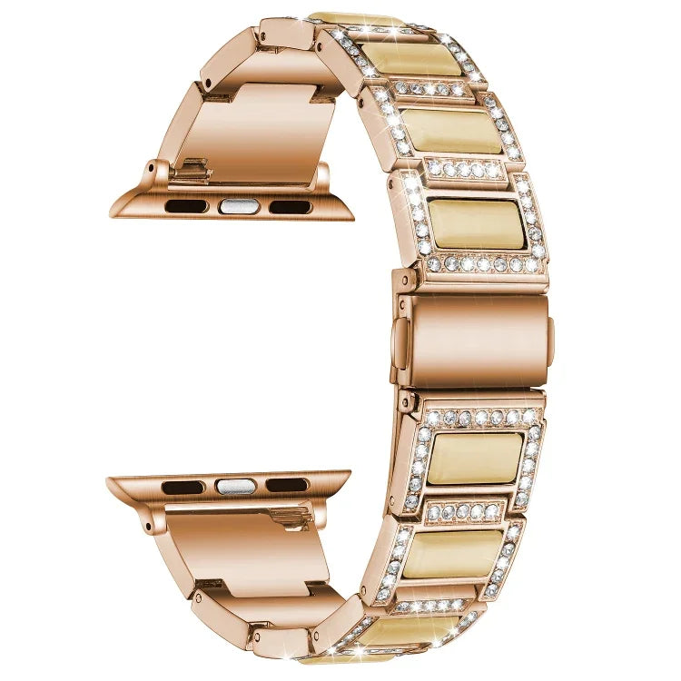 22mm Metal Opal Watchband For Apple Watch Series, 7 41mm / 6&SE&5&4 40mm / 3&2&1 38mm, 7 45mm / 6&SE&5&4 44mm / 3&2&1 42mm