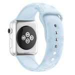 Four-leaf Clover Embossing Silicone Watchband For Apple Watch Series, 7 45mm / 6&SE&5&4 44mm / 3&2&1 42mm, 7 41mm / 6&SE&5&4 40mm / 3&2&1 38mm
