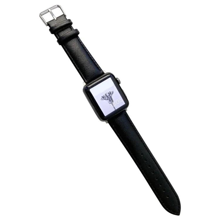 Glossy Leather Watchband For Apple Watch Series, 7 41mm / 6&SE&5&4 40mm / 3&2&1 38mm, 7 45mm / 6&SE&5&4 44mm / 3&2&1 42mm