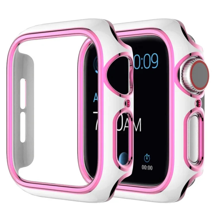 Two-color Electroplating PC Watch Case For Apple Watch Series, 6&SE&5&4 40mm, 6&SE&5&4 44mm