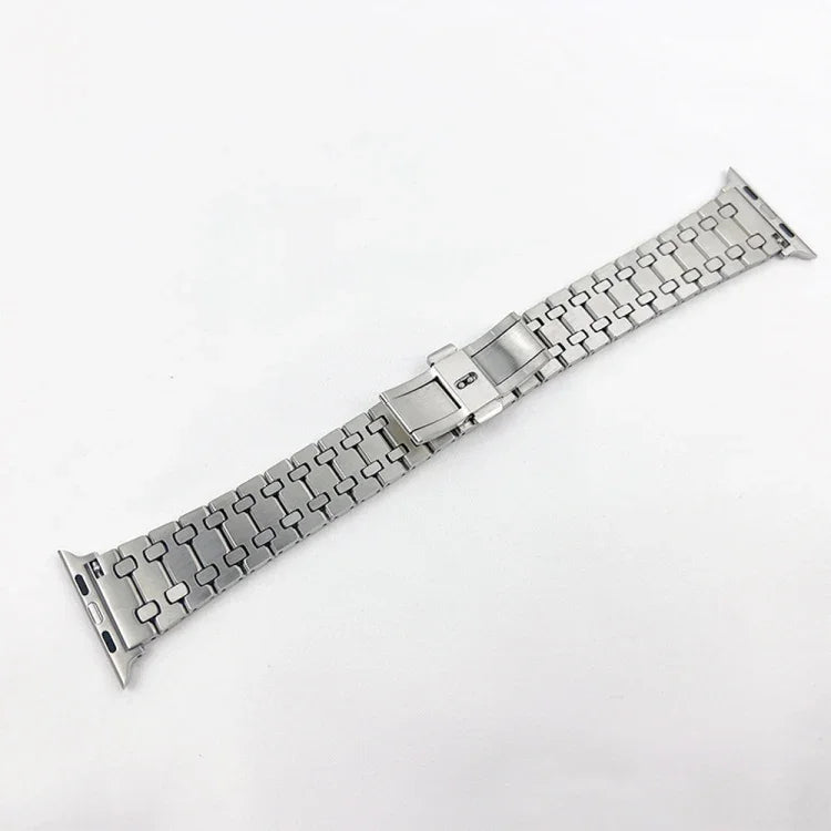 Oak Three Strains Metal Watchband For Apple Watch Series, 7 41mm / 6&SE&5&4 40mm / 3&2&1 38mm, 7 45mm / 6&SE&5&4 44mm / 3&2&1 42mm