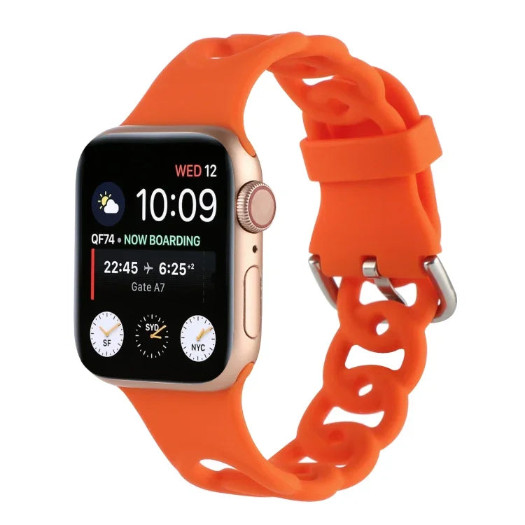 Hollow Silicone Watch Band For Apple Watch Series, 7 41mm / 6&SE&5&4 40mm / 3&2&1 38mm, 7 45mm / 6&SE&5&4 44mm / 3&2&1 42mm