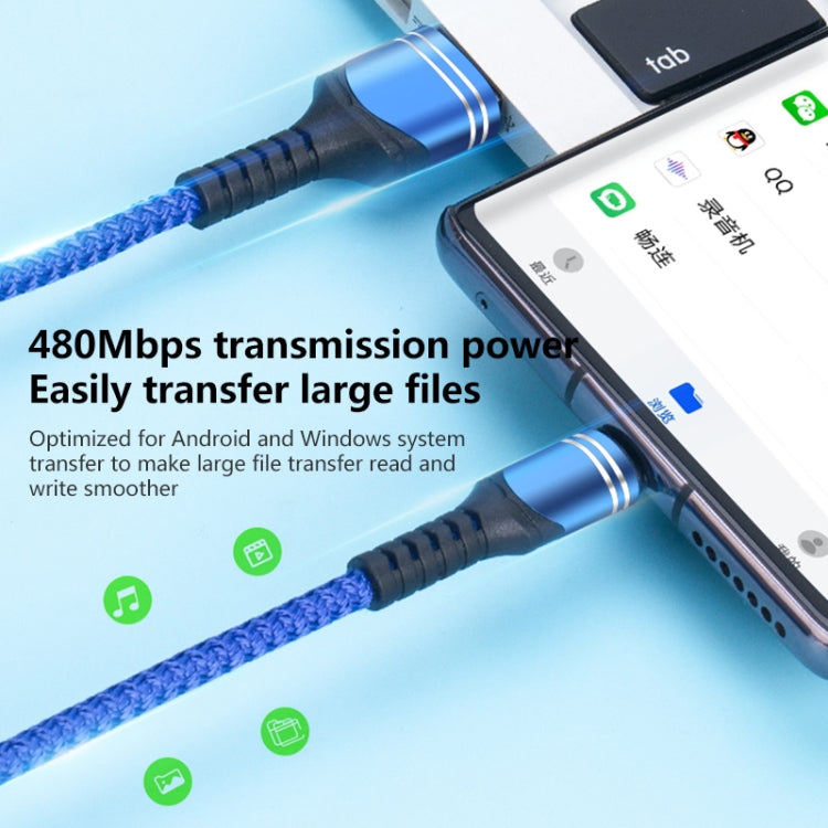 6A Woven Style USB Charging Cable, Cable Length: 1m, USB-C / Type-C, 8 Pin