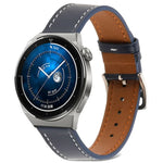 Plain Weave Genuine Leather Watch Band, For Samsung Galaxy Watch4 20mm, For Huawei Watch GT 3 Pro 22mm