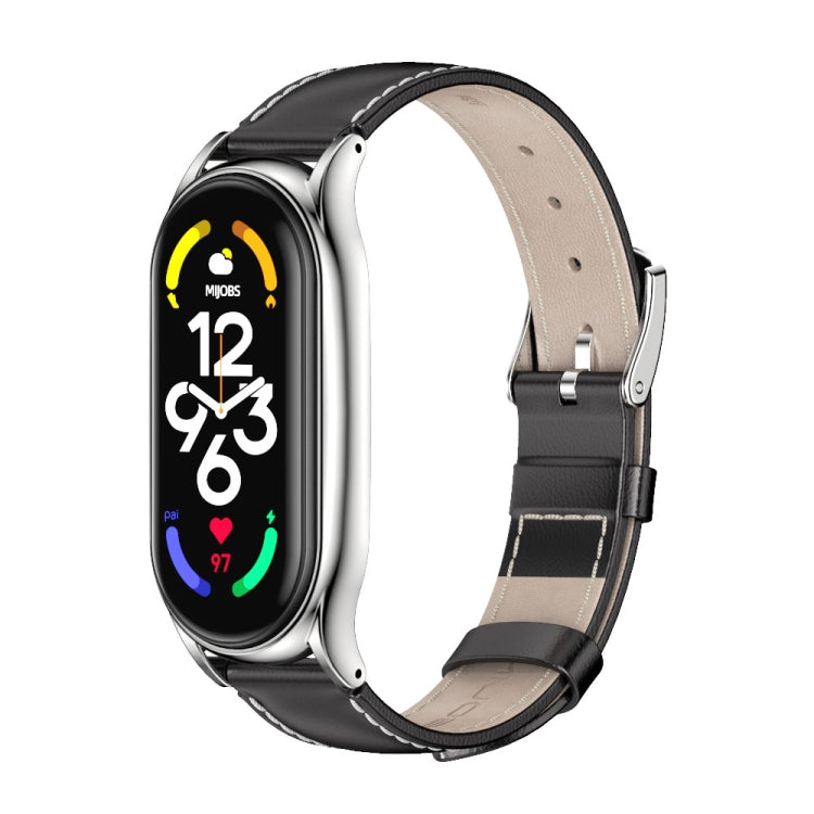MIJOBS Plus Genuine Leather Watch Band, For Xiaomi Mi Band 7 / 7 NFC