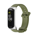 MIJOBS Metal Case Silicone Watch Band, For Samsung Galaxy Fit 2