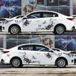 2 PCS/Set D-72 Butterfly Love Flower Pattern Car Modified Decorative Sticker, D-72