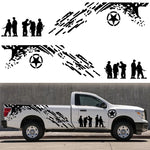 2 PCS/Set D-123 Soldiers Pattern Car Modified Decorative Sticker, D-123
