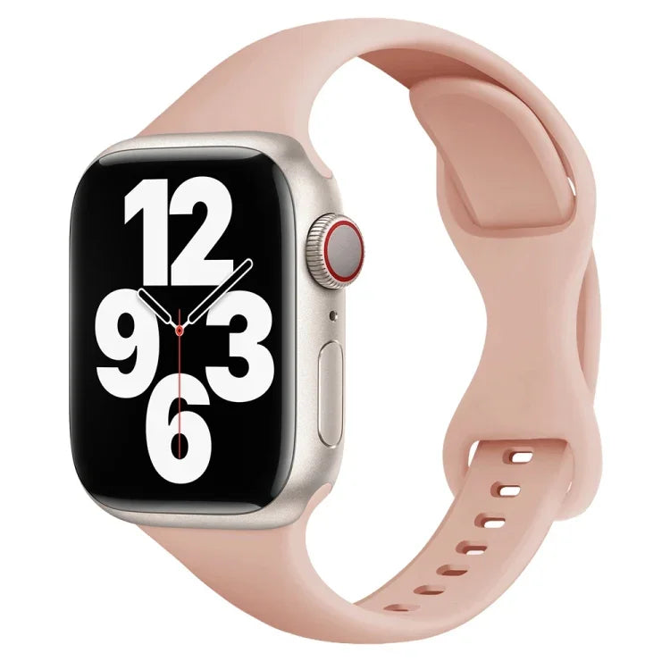 Small Waist Butterfly Buckle Watch Band For Apple Watch Series, 7 45mm / 6&SE&5&4 44mm / 3&2&1 42mm, 7 41mm / 6&SE&5&4 40mm / 3&2&1 38mm