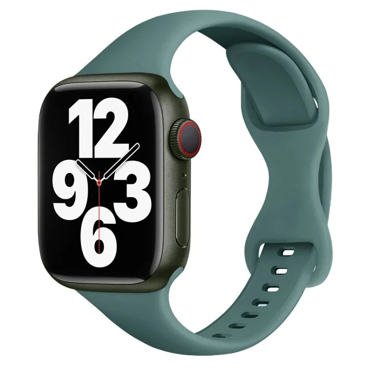 Small Waist Butterfly Buckle Watch Band For Apple Watch Series, 7 45mm / 6&SE&5&4 44mm / 3&2&1 42mm, 7 41mm / 6&SE&5&4 40mm / 3&2&1 38mm