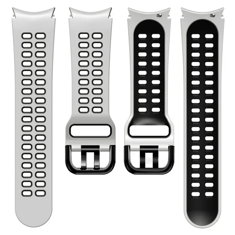 Double-row Hole Two-color Silicone Watch Band, For Samsung Galaxy Watch 5 40mm, For Samsung Galaxy Watch 5 Pro 45mm