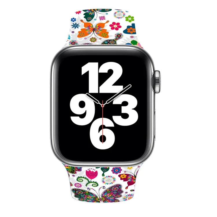 Single Nail Printing Watch Band For Apple Watch Series, 7 45mm / 6&SE&5&4 44mm / 3&2&1 42mm, 7 41mm / 6&SE&5&4 40mm / 3&2&1 38mm