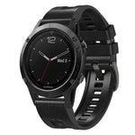 For Garmin Fenix 7X Silicone + Leather Quick Release Watch Band