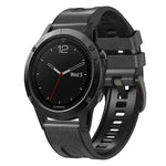 For Garmin Fenix 7X Silicone + Leather Quick Release Watch Band