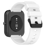 20mm Step Silicone Strap Stainless Steel Black Buckle, For Amazfit Bip 3