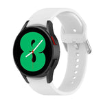 Official Silicone Silver Round Buckle Watch Band, For Samsung Galaxy Watch 5 44mm