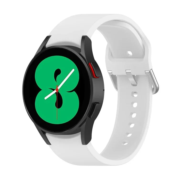 Official Silicone Silver Round Buckle Watch Band, For Samsung Galaxy Watch 5 44mm