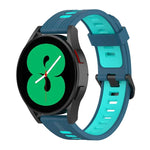 20mm Two-color Stripe Silicone Watch Band, For Samsung Galaxy Watch 5 40mm, For Samsung Galaxy Watch 5 44mm, For Samsung Galaxy Watch 5 Pro 45mm