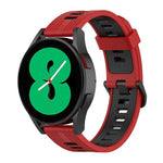 20mm Two-color Stripe Silicone Watch Band, For Samsung Galaxy Watch 5 40mm, For Samsung Galaxy Watch 5 44mm, For Samsung Galaxy Watch 5 Pro 45mm