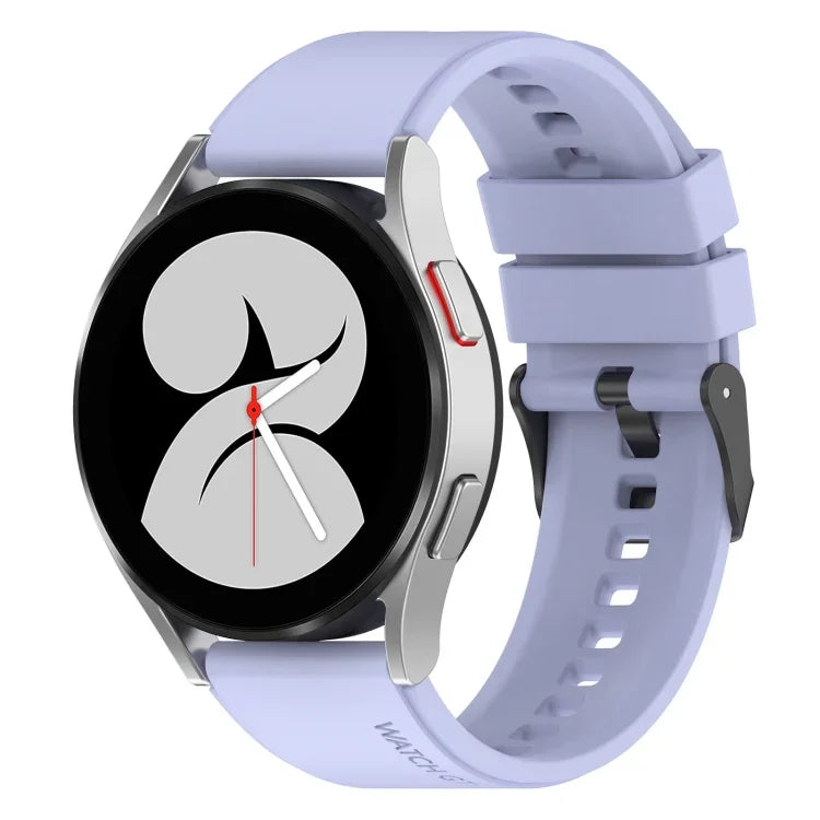 20mm Black Buckle Step Silicone Watch Band, For Samsung Galaxy Watch 5 40mm, For Samsung Galaxy Watch 5 44mm, For Samsung Galaxy Watch 5 Pro 45mm