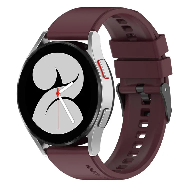 20mm Black Buckle Step Silicone Watch Band, For Samsung Galaxy Watch 5 40mm, For Samsung Galaxy Watch 5 44mm, For Samsung Galaxy Watch 5 Pro 45mm