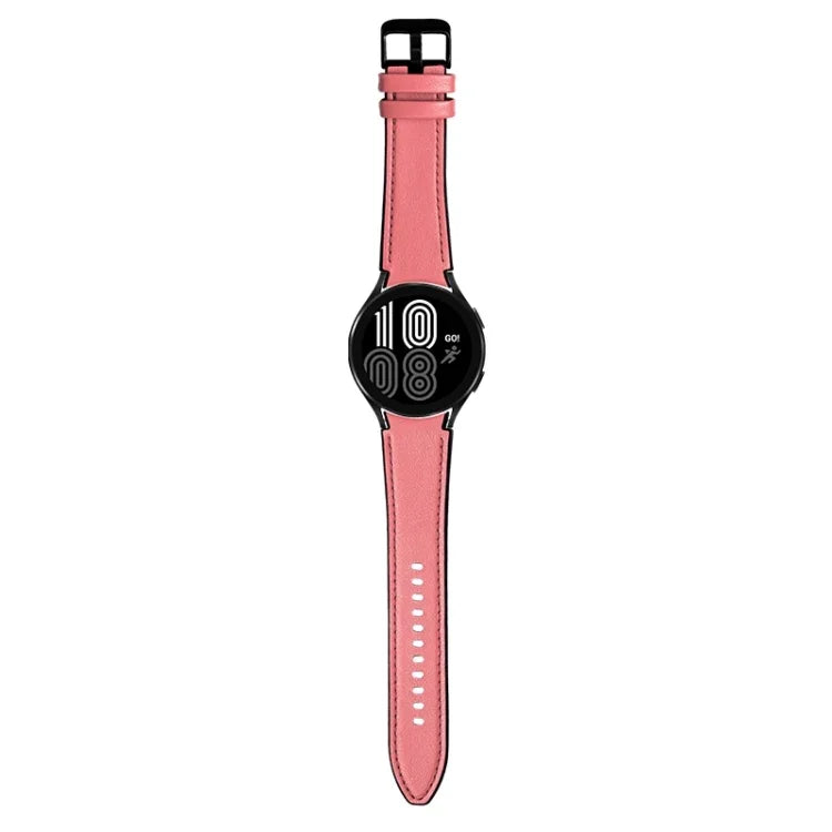Silicone + Leather Black Buckle Watch Band, For Samsung Galaxy Watch5 Pro 45mm/5 44mm/5 40mm