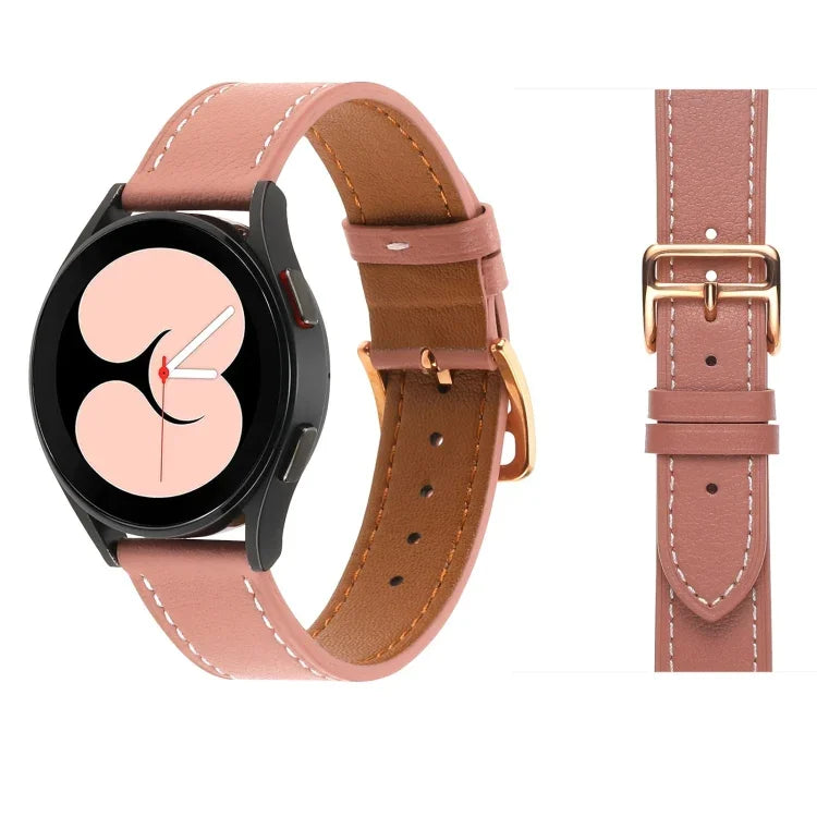 Plain Weave Leather Watch Band, For Samsung Galaxy Watch5 Pro 45mm/5 44mm/5 40mm
