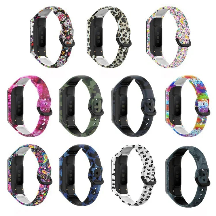 SM-R220 Silicone Printing Watch Band, For Samsung Galaxy Fit 2