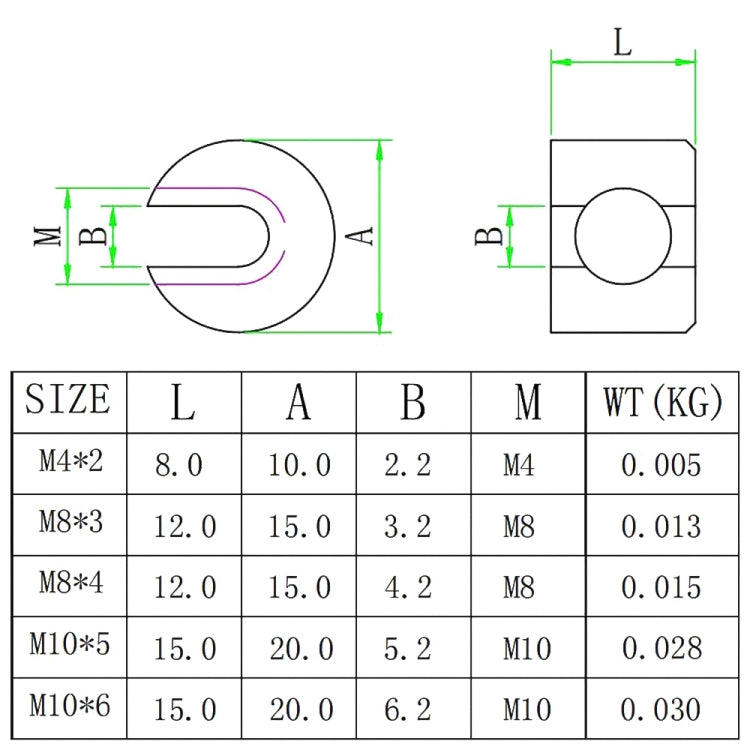 316 Stainless Steel Garden Wire Rope Fixed Clip, 2 PCS M4x2, 2 PCS M8x3, 2 PCS M8x4, 2 PCS M10x5, 2 PCS M10x6